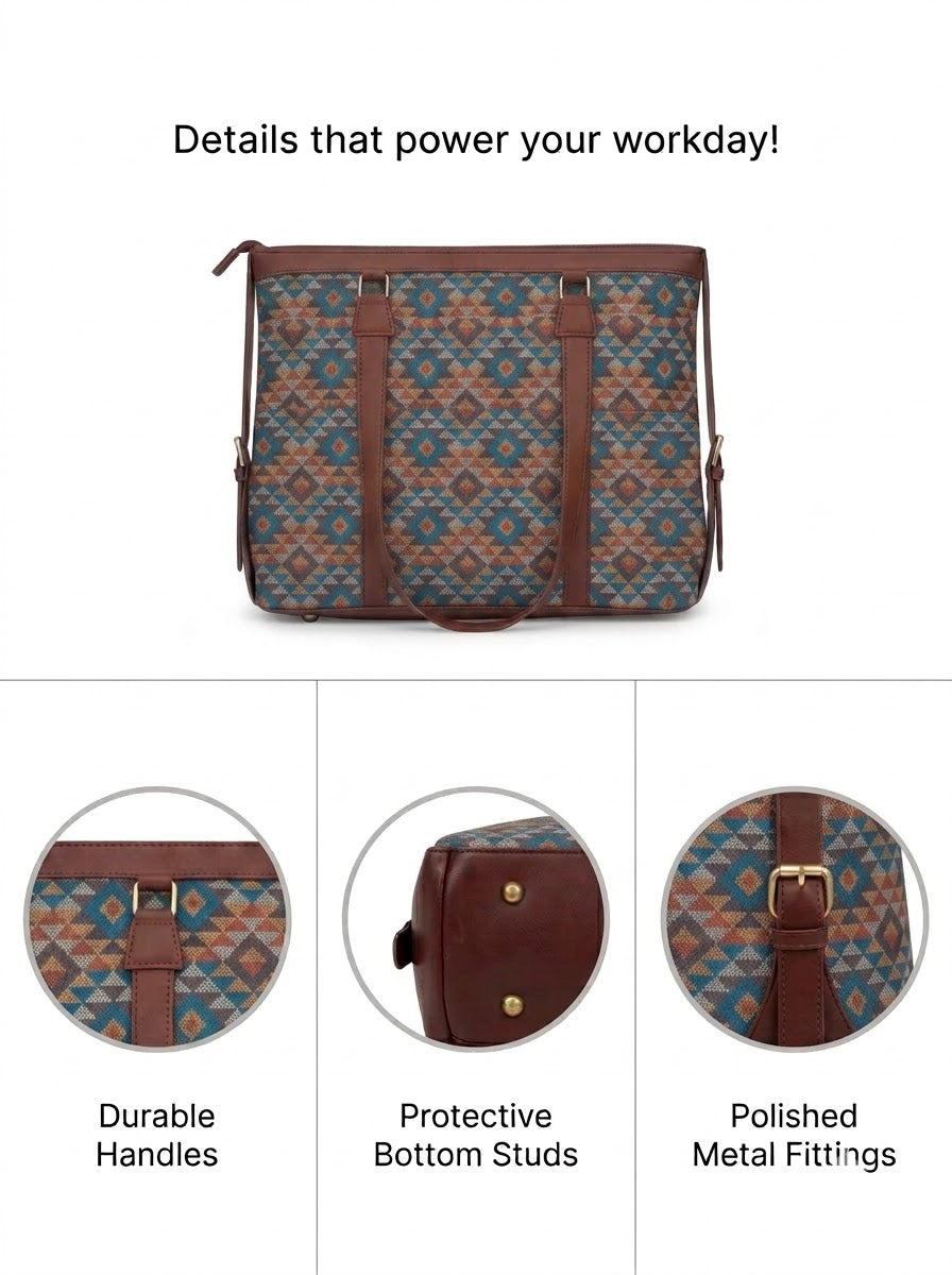 Multicolor Geometric Diamond office bag for women
