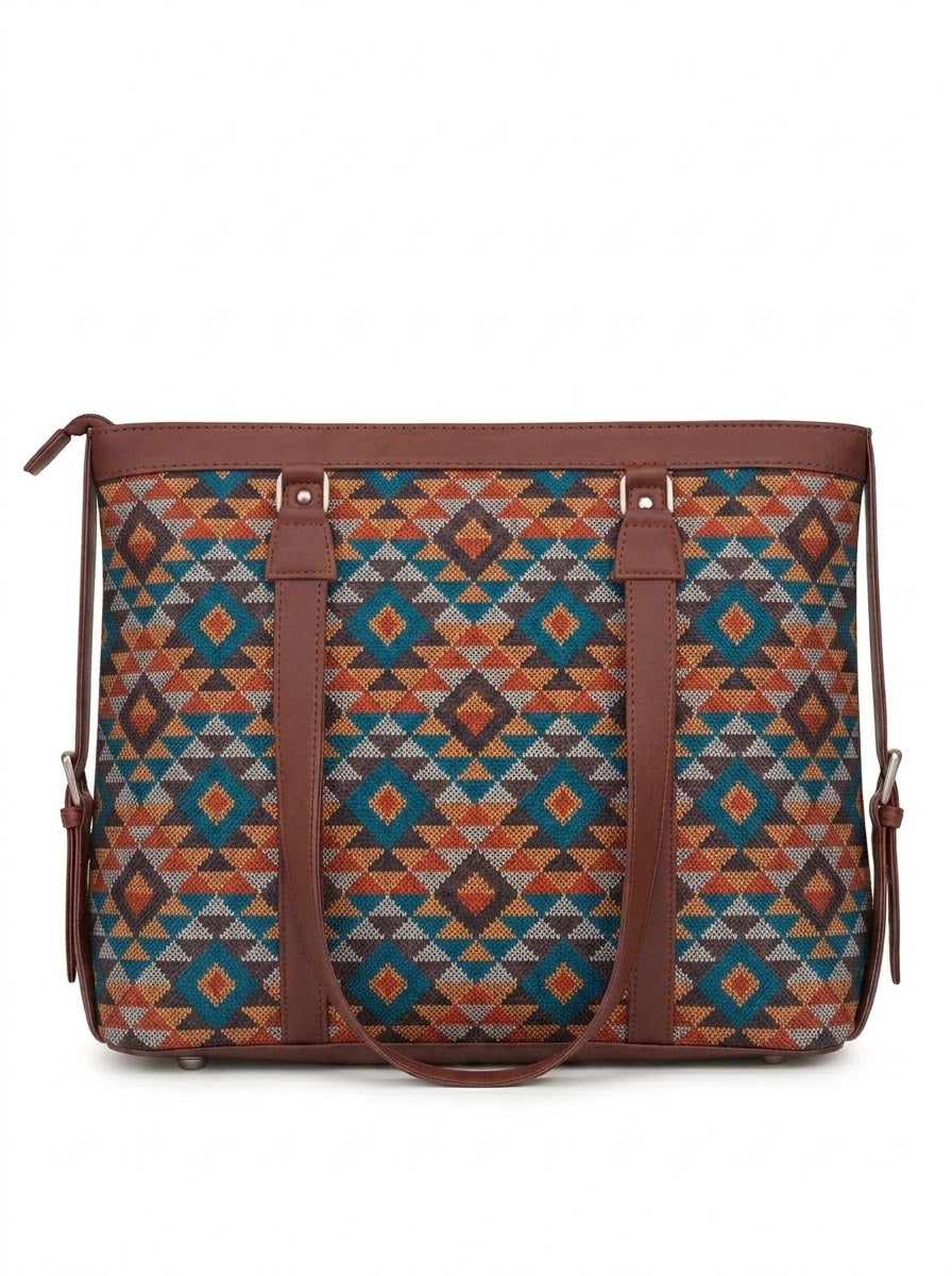 Multicolor Geometric Diamond office bag for women