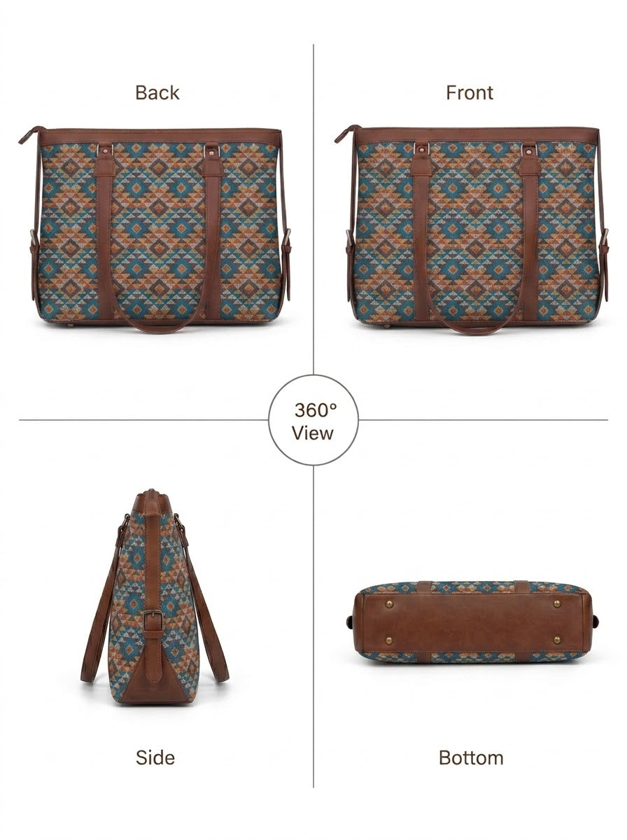 Multicolor Geometric Diamond office bag for women