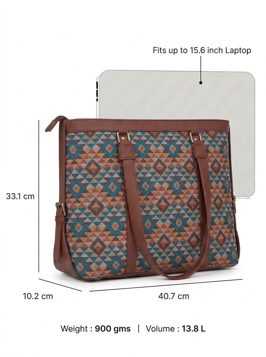 Multicolor Geometric Diamond office bag for women