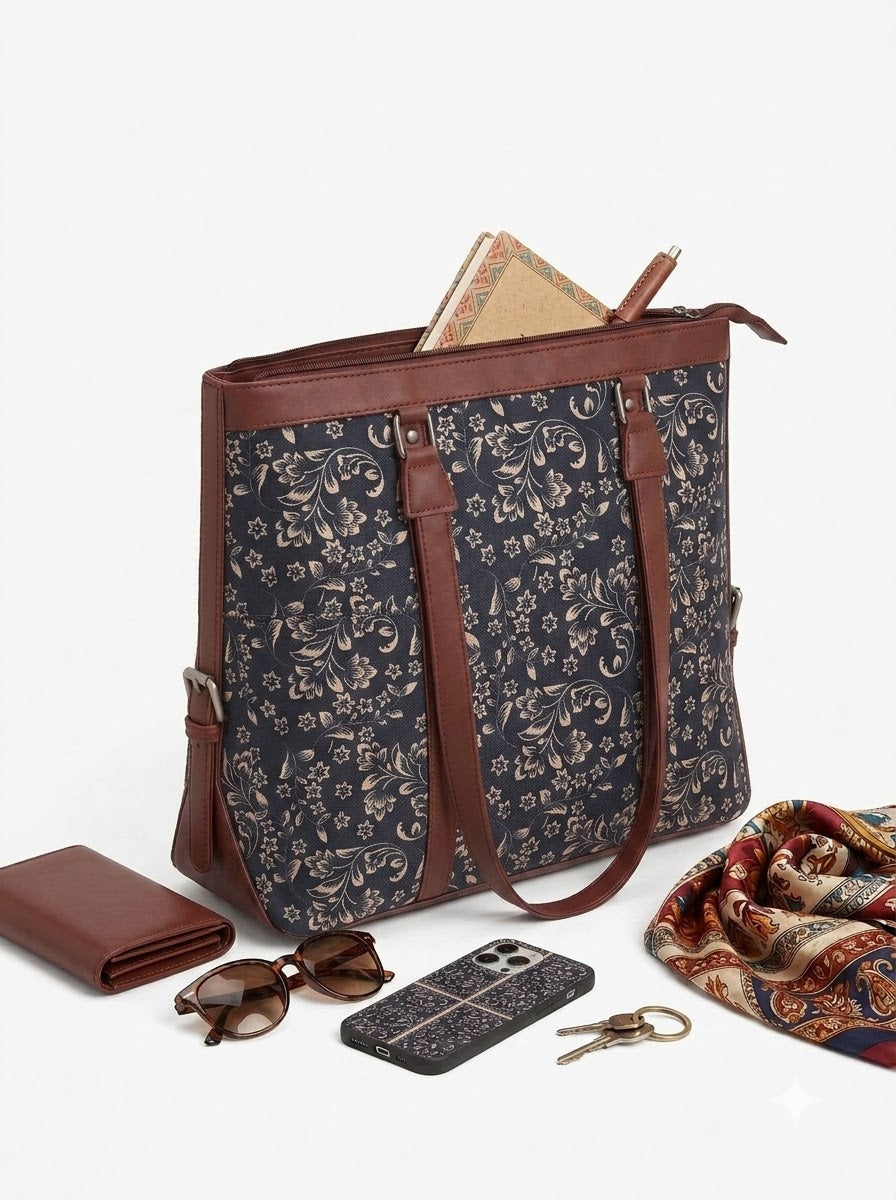 Floral Canvas office bag for women