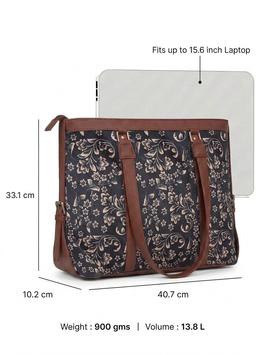 Floral Canvas office bag for women