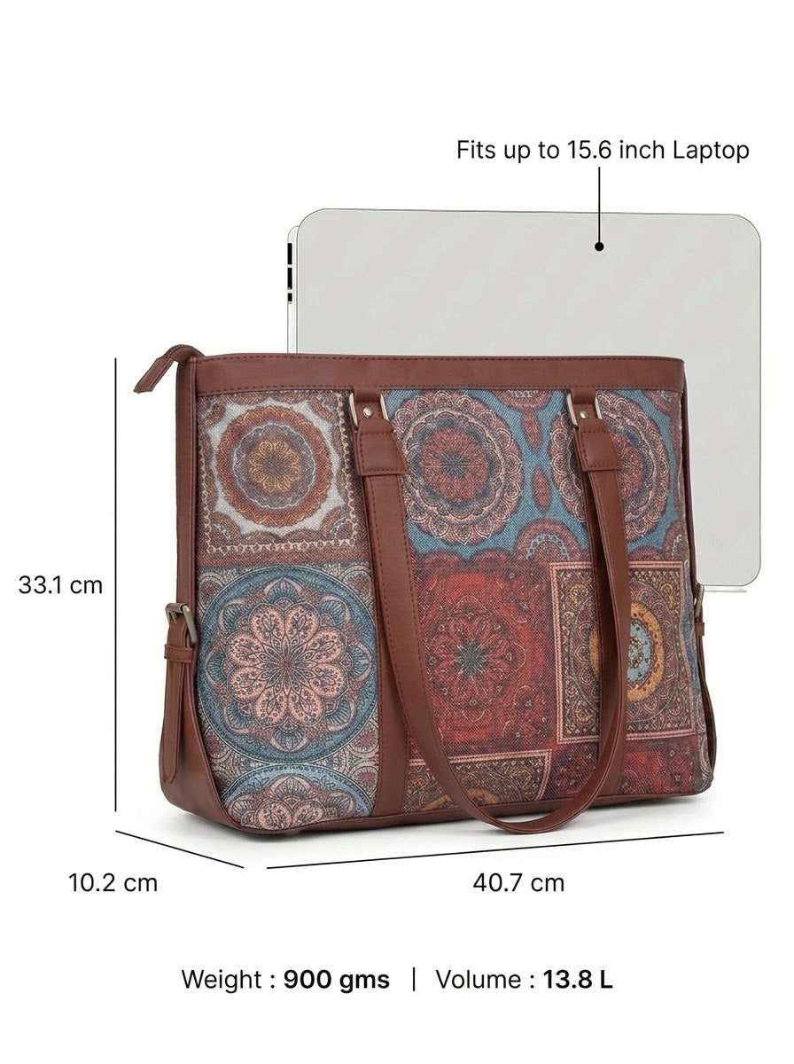 Multicolor Mandala office bag for women