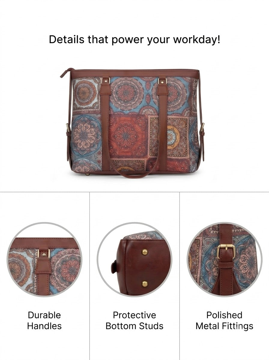 Multicolor Mandala office bag for women