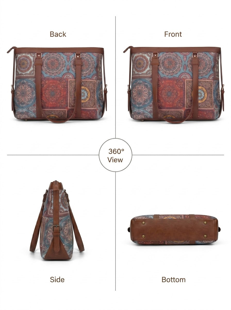 Multicolor Mandala office bag for women