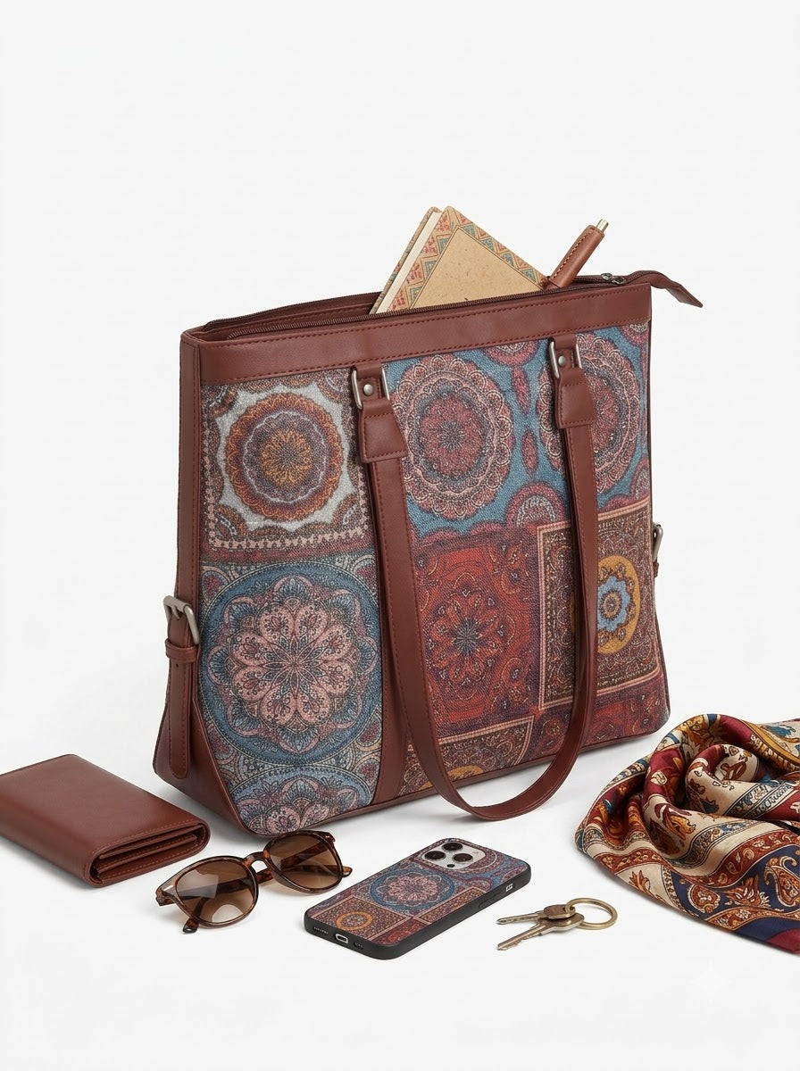 Multicolor Mandala office bag for women