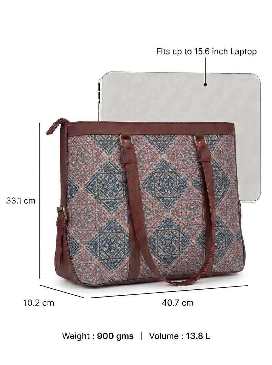 Multicolor Geometric office bag for women