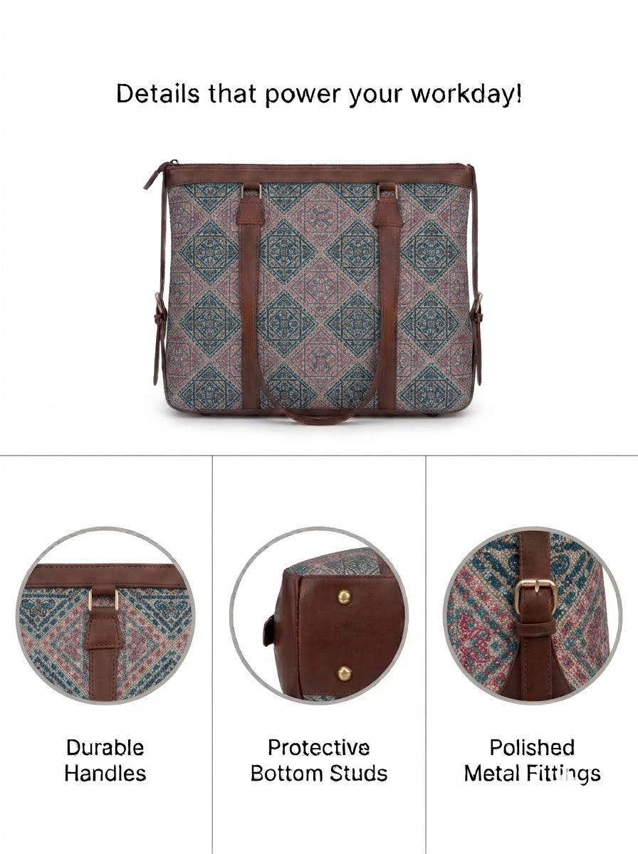 Multicolor Geometric office bag for women