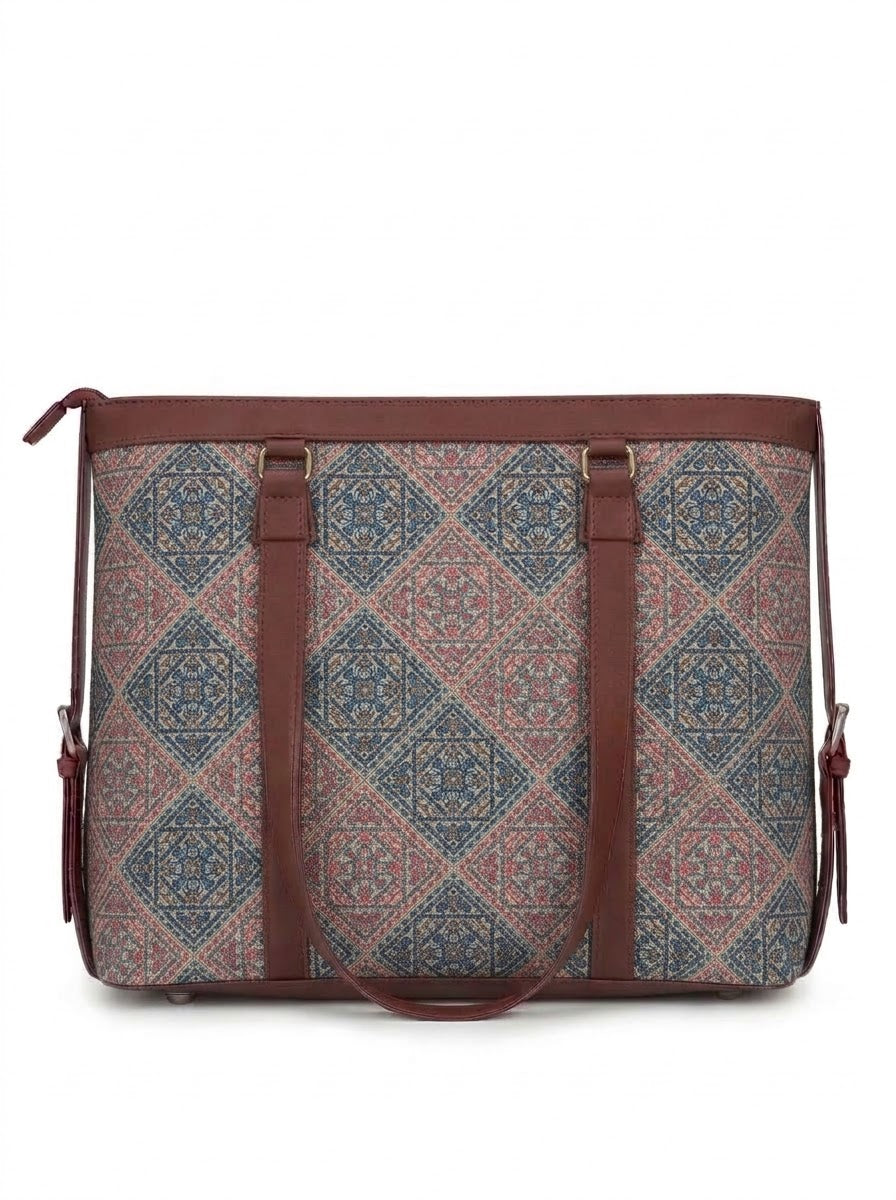 Multicolor Geometric office bag for women