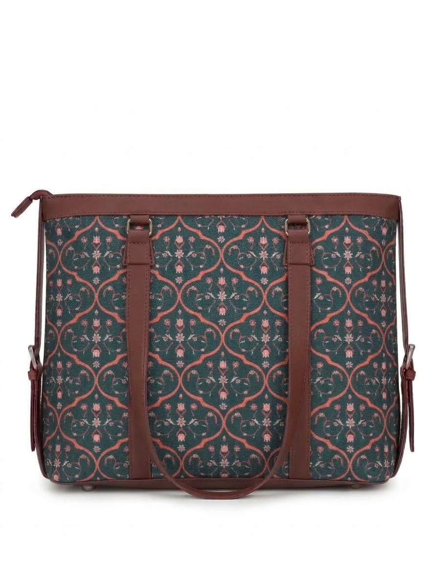 Navy Blue Floral Vine office bag for women
