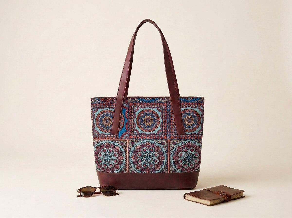 HandyJute Multicolor Traditional Mandala Print