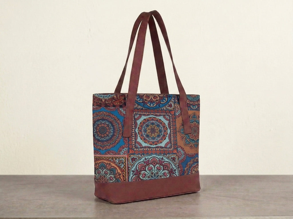 HandyJute Multicolor Traditional Mandala Print