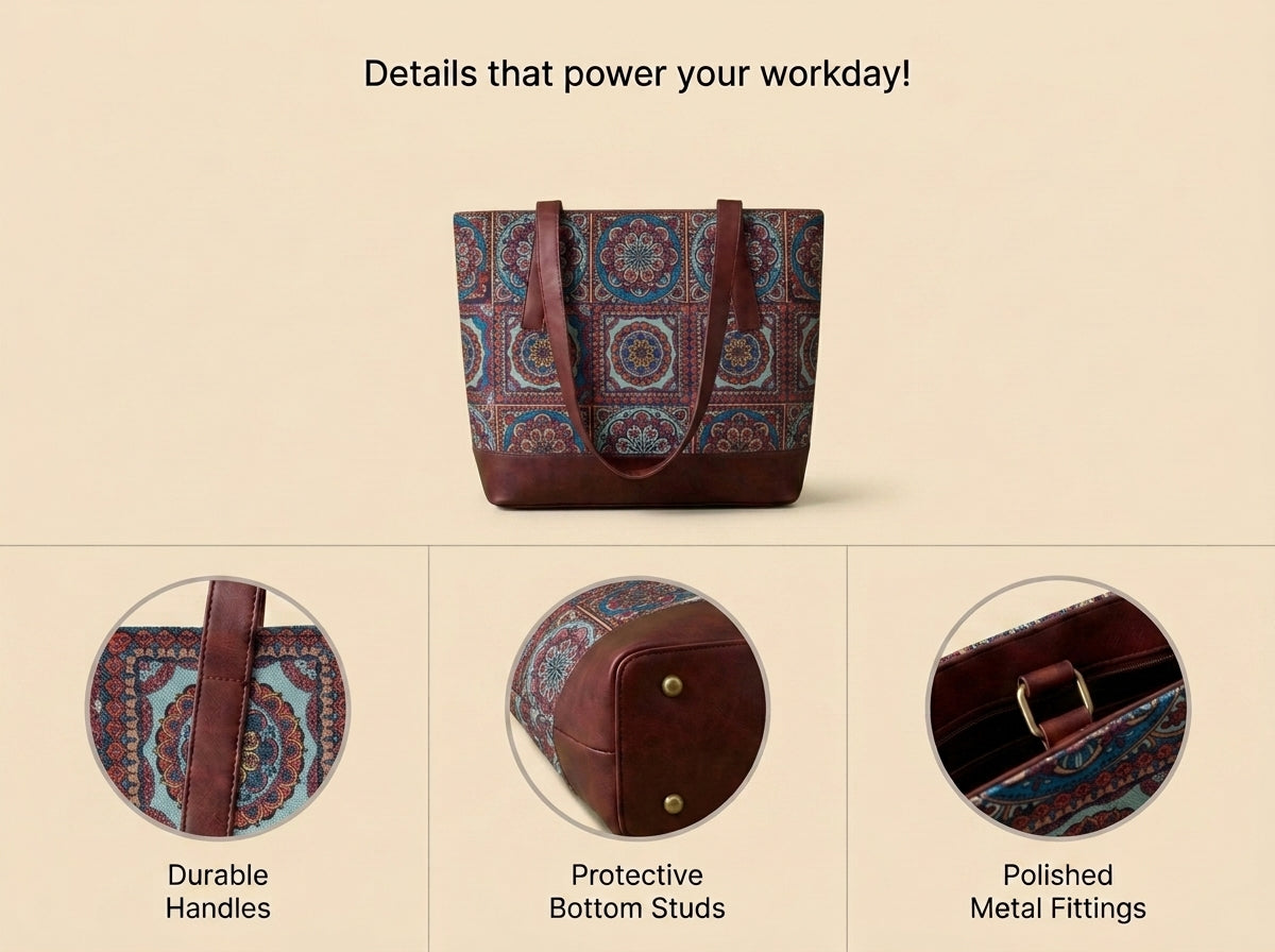 HandyJute Multicolor Traditional Mandala Print