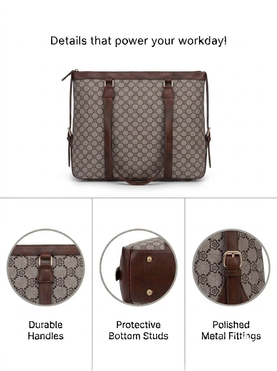 Beige Monogram office bag for women