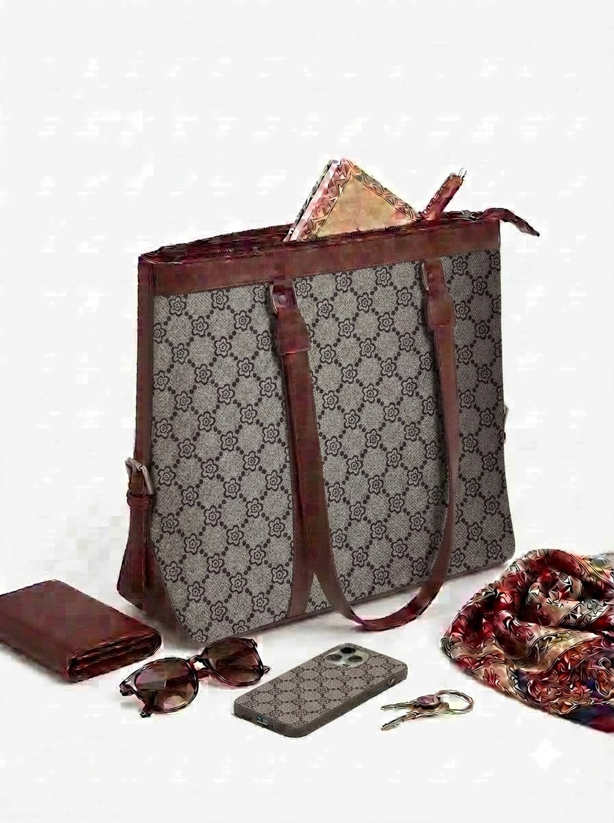 Beige Monogram office bag for women