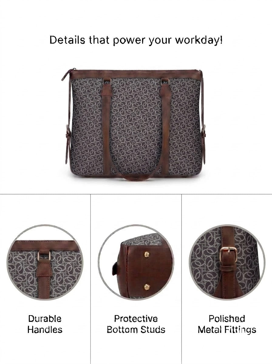 Beige Pattern office bag for women