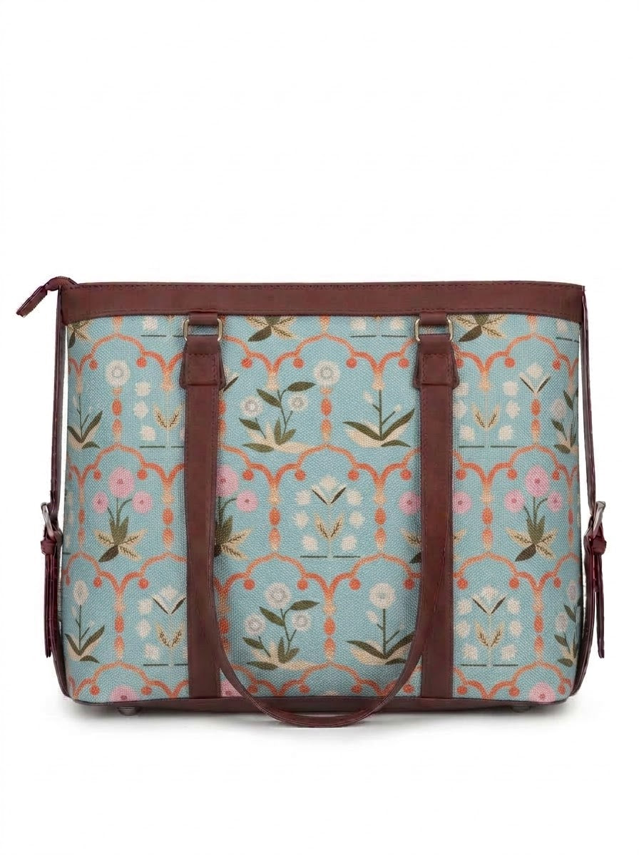 Light Blue Floral office bag for women
