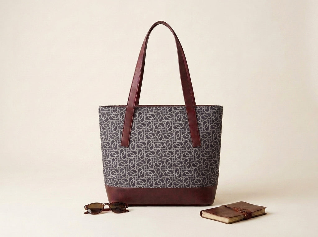 HandyJute Charcoal Grey Abstract Pattern