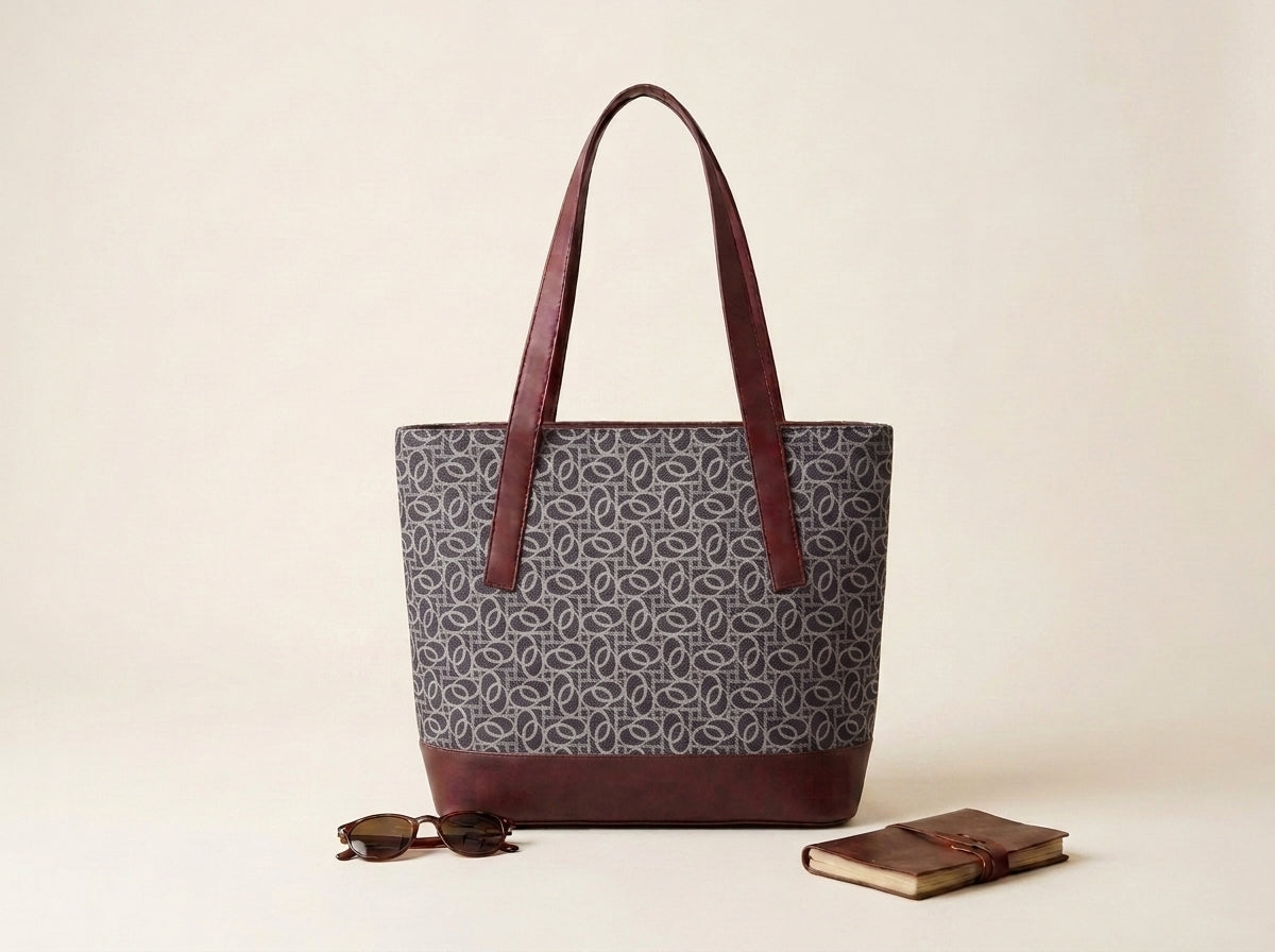 HandyJute Charcoal Grey Abstract Pattern