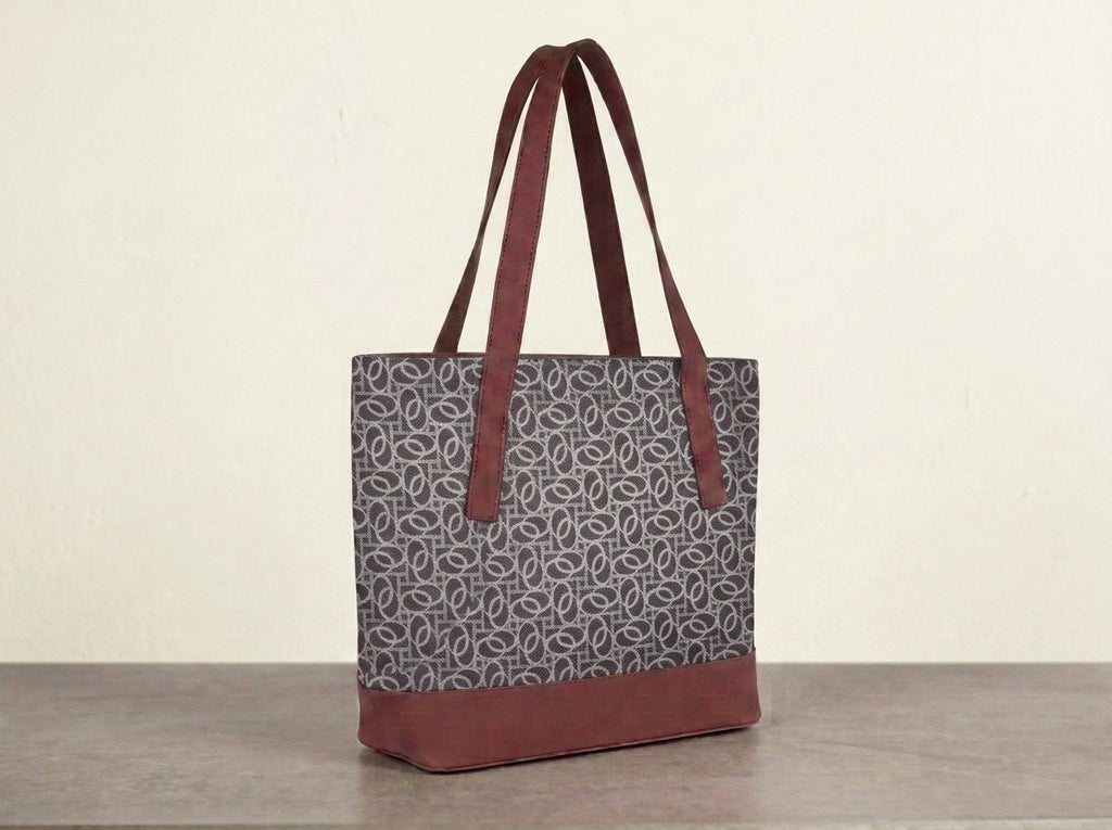 HandyJute Charcoal Grey Abstract Pattern