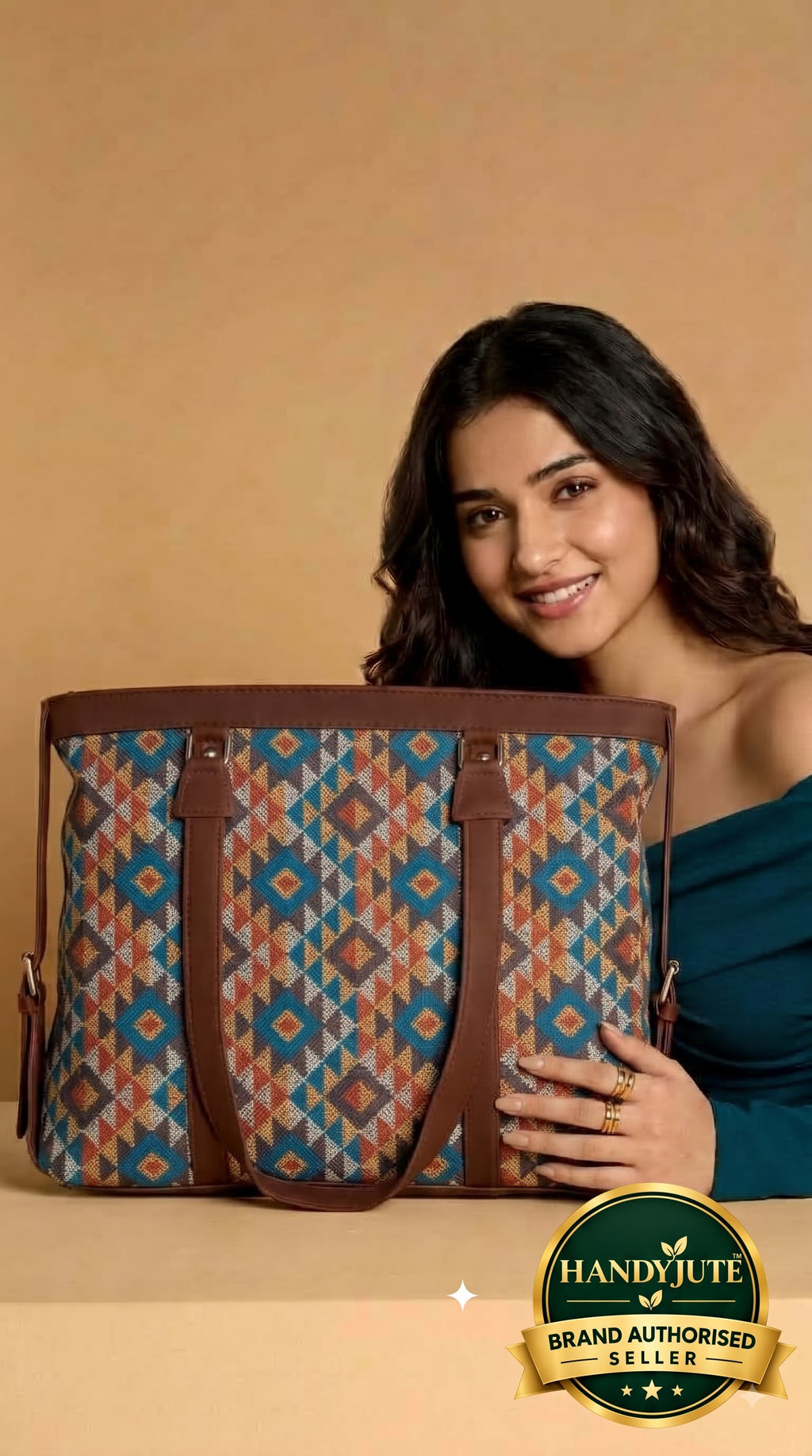 Multicolor Geometric Diamond office bag for women