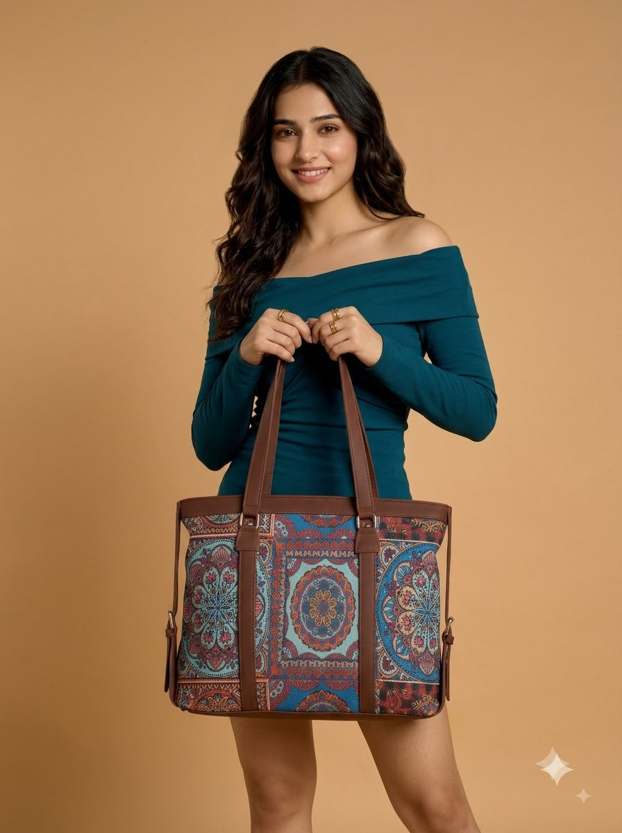 Multicolor Mandala office bag for women